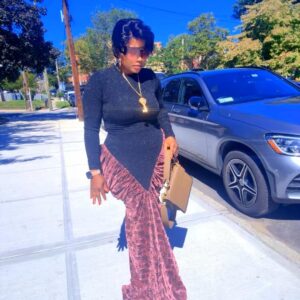 Black & Rose Gold Ankara Fusion Gown