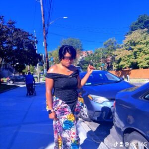 Black Off-Shoulder & Multicolor Ankara Gown