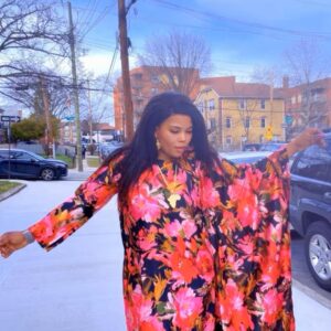 Midnight Bloom Flow Kaftan Maxi Dress