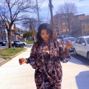 Printed Long Sleeve Draped Maxi Dress