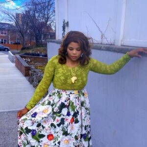 Floral Print Maxi Skirt with Fitted Lace Top Set