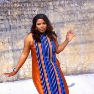 Striped Panel Sleeveless Maxi Dress